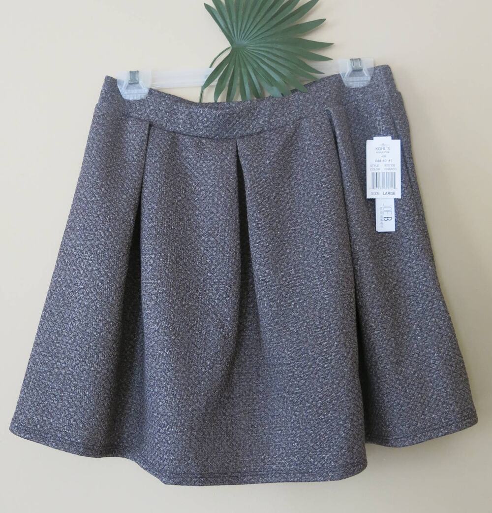 JOE B Joe Benbasset *NWT* Mini Skirt Size L Women's Skater Brown Flirty Party